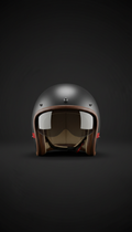Classic steel motorcycle helmet