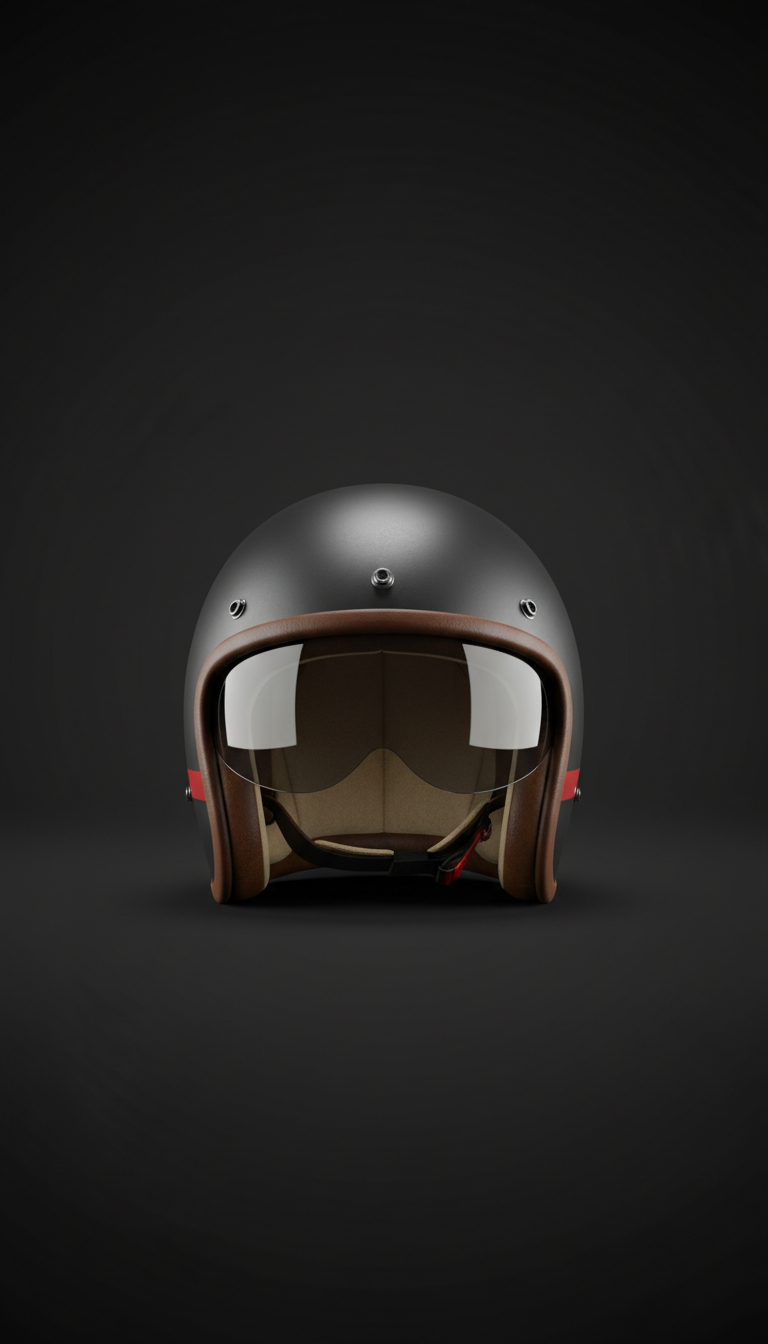 Classic steel motorcycle helmet